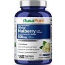 NusaPure White Mulberry Leaf Extract 10: 1 Extract, 500 mg Ekwiwalent do 5000mg 180 Veg Caps (Vegan, Non GMO Bioperine)