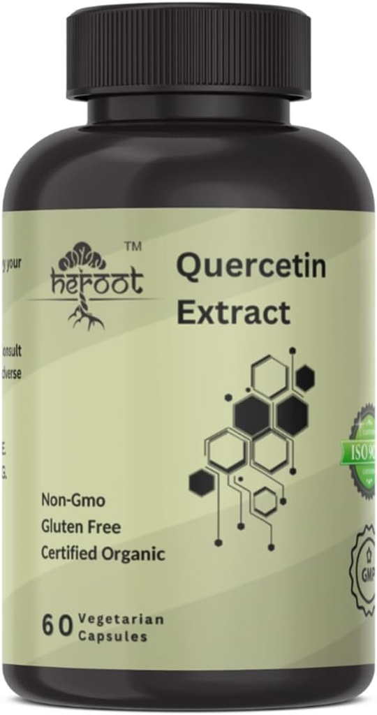 Ekstrakt Quercetin Kapsułki Non-GMO, Gluten- Free, Wegetariańskie Wsparcie Ogólna energia zdrowia (60 Kapsułki)