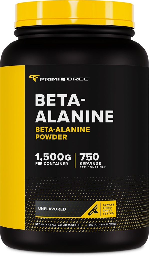 Primaforce Beta Alanine proszek, nieflawored, 1,5 kg - Gluten Free, Nie-GMO Suplement dla mężczyzn i kobiet