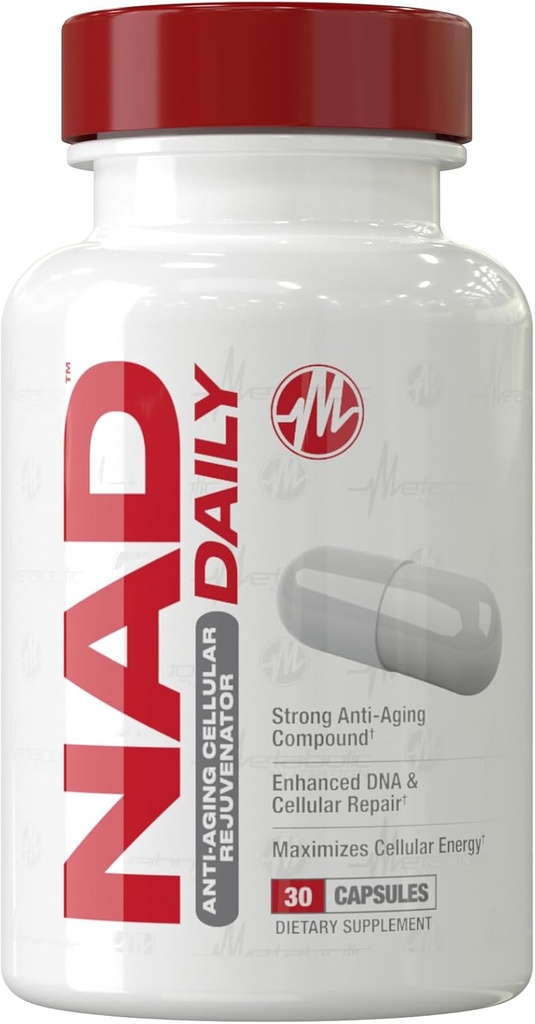 Metaboliczne Nutrition NAD Daily 150mg Anti-Aging Odmładzacz komórkowy, Wspomaga energię komórkową i Mitochondrial funkcji, 30 Kapsułki roślinne