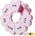 MOLN HYMY duży tygodniowy pill organizator, dziewczęcy pill Box 7 dzień, fioletowy różowy codziennie witamina uchwyt do oleju rybnego / medycyna / suplementy