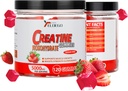 Monowodne gumki kreatynowe 5000mg cukier wolny dla mężczyzn i kobiet, z L- Tauryna + Witamina B12 dla mięśni, Muscle Builder, Energy Boost, Pre- Workout Supplement, Truskawka, 120 Hrabia