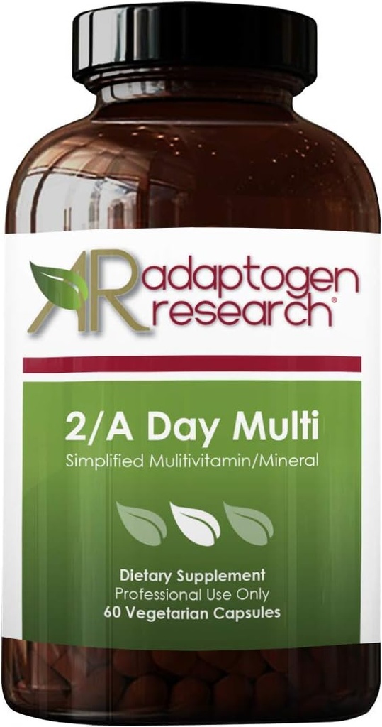 2 / A Day Multi Assistance 124; Adult Multivitamin Supplement Iron- Free z aktywnym folią Quatrefluc, Chelated Minerals, Vitamin A, B6, C, D, E, K, Riboflavin, Tiamin 124; 60 Kapsułki wegetariańskie