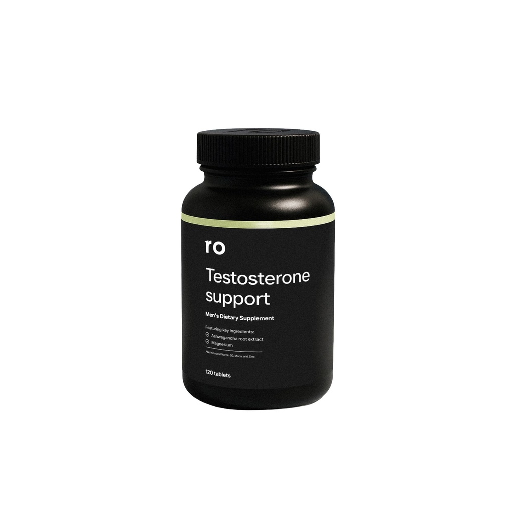 Ro Testosterone Support for Men | Daily Nutritional Supplement with Ashwagandha to Support Healthy Testosterone Levels and Magnesium to Promote Muscular Health | (120 Tablets)