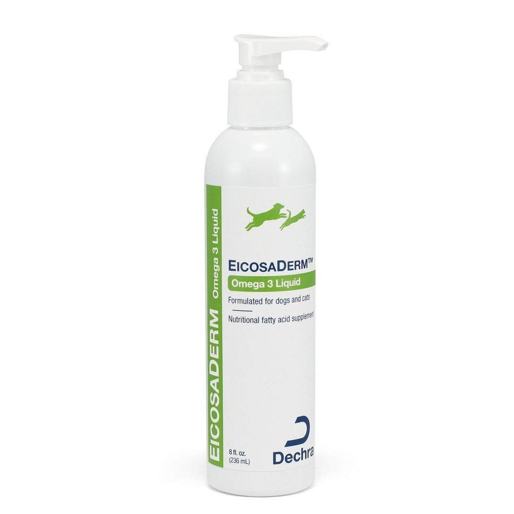 Dechra EicosaDerm Omega 3 Liquid for Dogs & Cats - Nutritional Fatty Acid Supplement, 8 Fl Oz (opakowanie po 1)