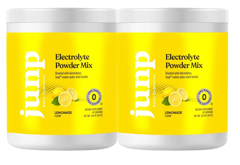 JUNP Electrolytes Proszek No Sugar No Carbs - Świeże wyciskane Lemonade Drink Mix - Potasu i soli Electrolyte Hydration Proszek Zero Calorie Cukier wolny Electrolyte Proszek, Keto Friendly, 180 Służenie