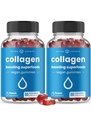 Kolagen NutraChamps Boosting Gummies, Kolagen Booster Gummy do naturalnej produkcji Kolagena, Vegan Pectin Supplements Chews for Women & Men, 60 Peach Gummies (Opakowanie po 2)