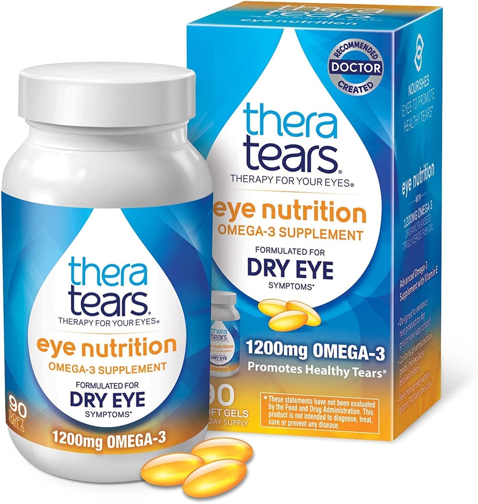 Theratears Nutrition 1200mg Omega-3 Supplement 90 kapsułki (2 opakowania)