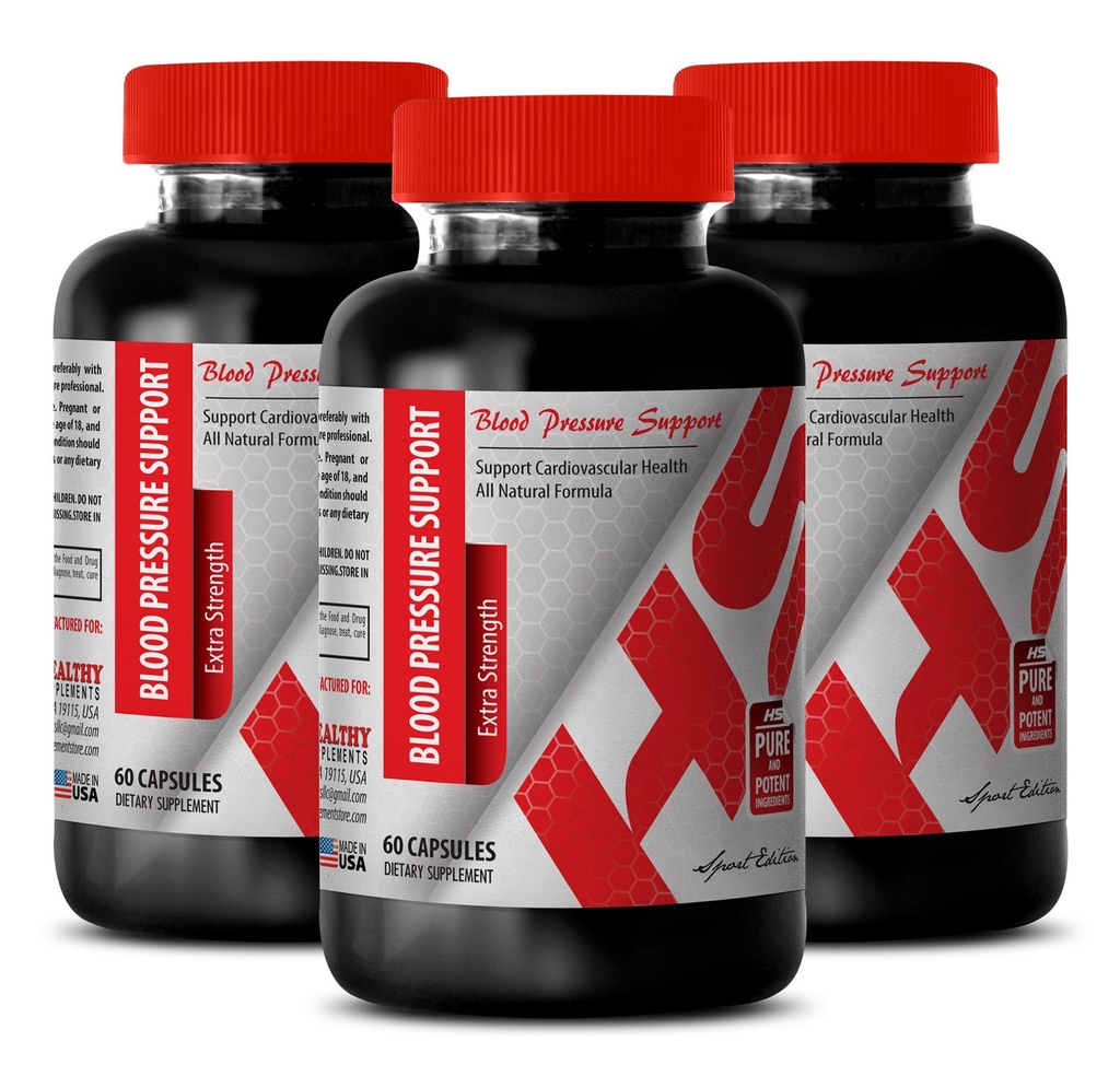 Suplement do witamin energetycznych dla kobiet - Support Blood Pressure - Dodatkowa siła - Suplement do Wzmacniacza energii mężczyzn - 3 butelki (180 kapsułek)