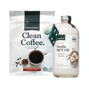 Natural Force Organic Clean Coffee + Creamy Vanilla MCT Oil Bundle - Aflavored MCT Creamer & Mold & Mycotoxin Free Coffee - Non-GMO, Keto, Paleo i Vegan - 12 Oz Bag i 16 Oz Butelka szklana