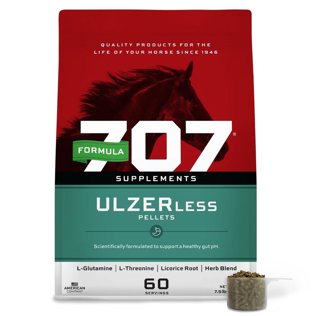 Formuła 707 ULZERless Equine Supplement, 7, 5lb Bag - Naturalne wsparcie dla koni z czynnikami ryzyka Ulcer