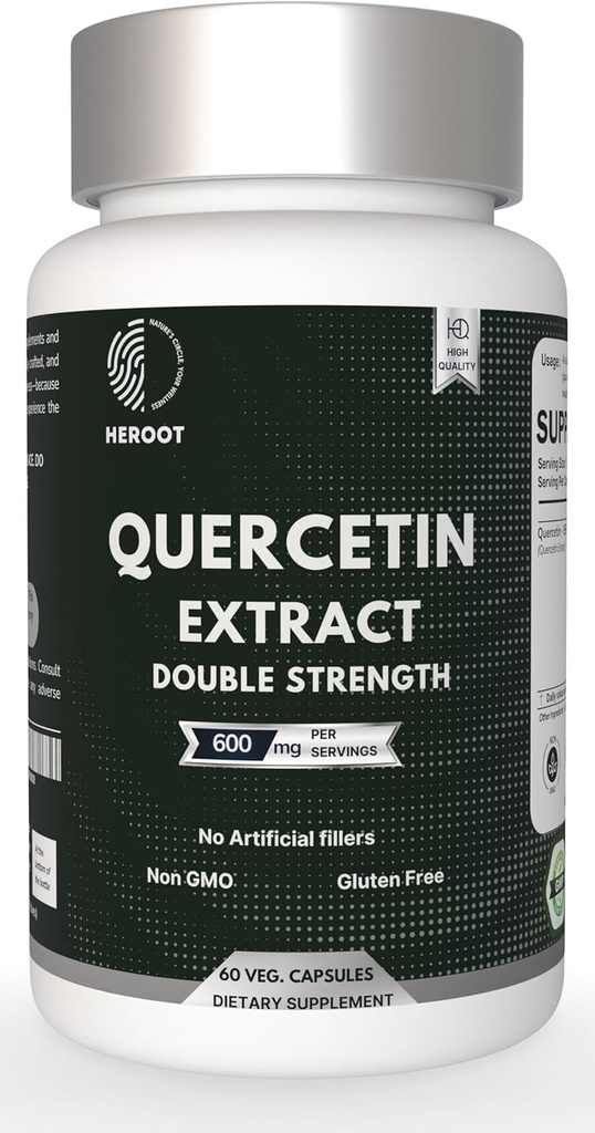 Ekstrakt Quercetin Kapsułki Nie-GMO, Gluten- Free, Wegetariańskie Wsparcie Ogólna energia zdrowia (120 Kapsułki)