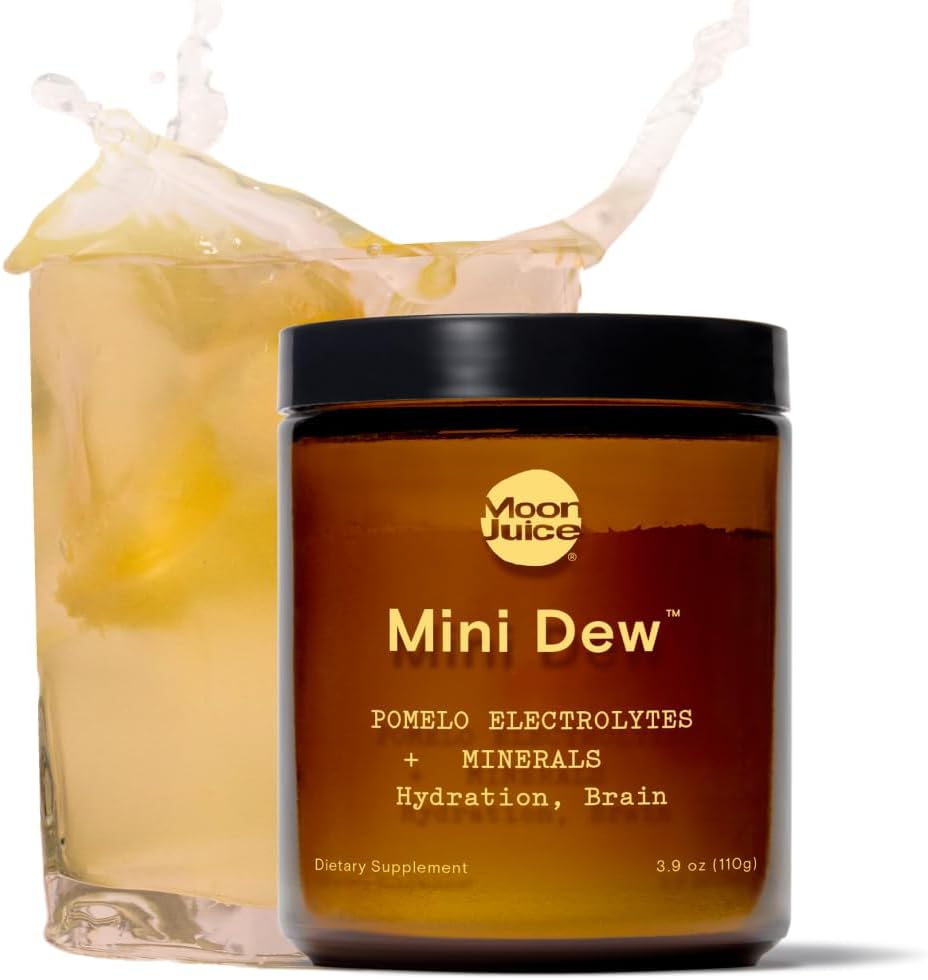 Sok księżycowy Mini Dew Electrolytes Proszek - bezcukrowe minerały i elektrolity Hydration Proszek do natychmiastowej hydrolizacji i wspomagania mózgu - Magnez, Wapń, Potas, Różowy Sól, Pomelo, 30 Służenie