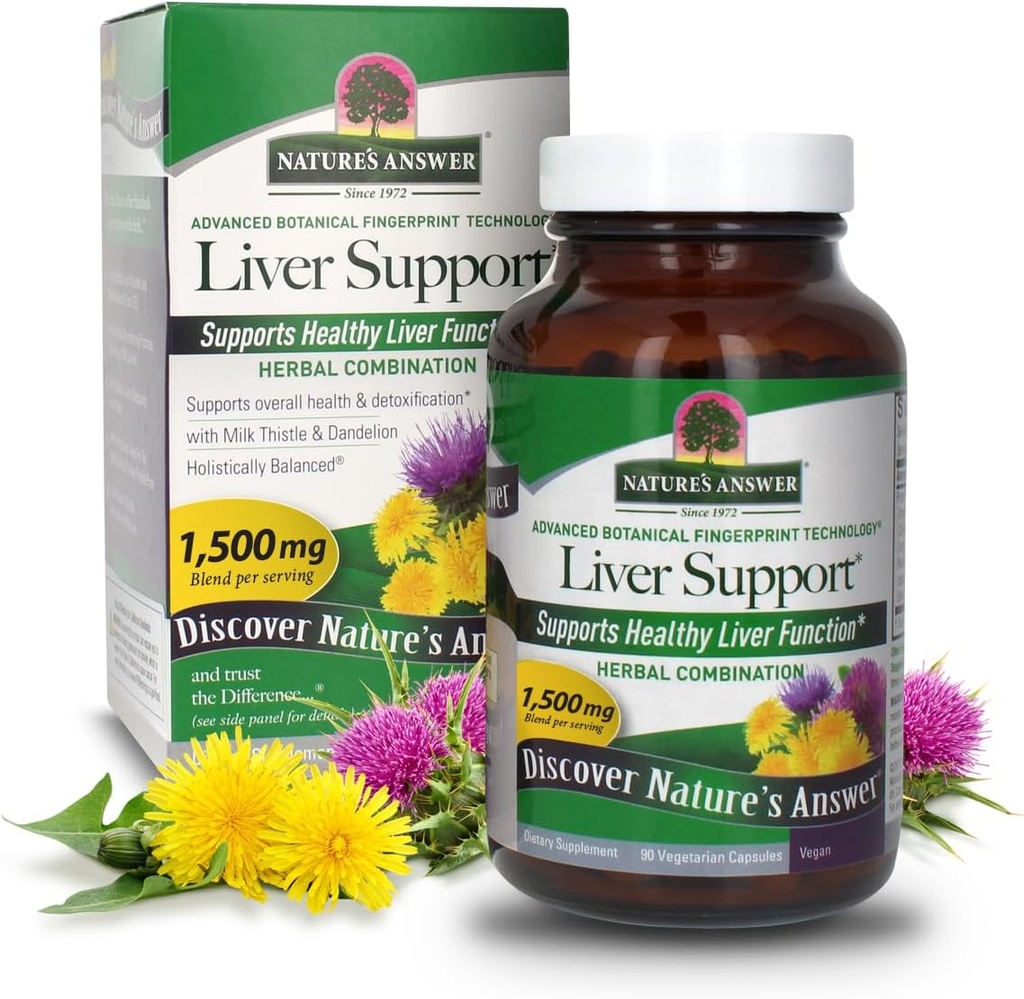 Odpowiedź Natura Liver Support 124; Ziołowe połączenie z mlekiem Thistle & Dandelion 124; Suplementy diety 124; Promuje zdrowe czynności wątroby 124; Kosher Certified, Vegetarian 90 Kapsułki