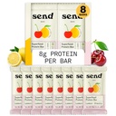 Wyślij Bars Plant-Based Wegan zdrowe proteiny bary, Z zieleni (Lemon Cherry, 8 Barów) - Tylko prawdziwe składniki, Zero dodawanego cukru, Gluten- Free, Dairy-Free