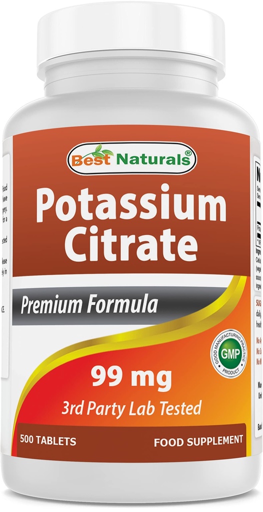 Najlepszy Naturals Potasu Citrate 99mg 500 Tabletki - 3. strona Lab Tested