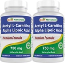 Najlepsi Naturals Acetyl L- Carnitine i Alpha Lipoic Acid 750 mg 120 Kapsułek (120 Liczba (opakowanie po 2))