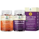 Paleta Gummy wielowitaminowej z B12 Biotin z Cynk & Witamina D i Extra Siła Żelaza Gummie dla Kobiet i Mężczyzn - Moc 45mg na Podawanie Żelaza suplement dla Kobiet i Mężczyzn z Vit C