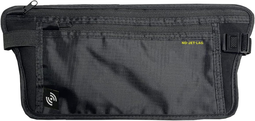 NO Jet Lag Travel Waist Pouch, Passport Holder for Travel z RFID Blocking technologii, Ukryte Travel Pouch chronić gotówkę, Karty kredytowe, Telefony, Podróże niezbędne