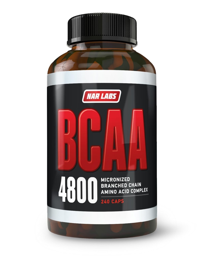 BCAA 4800 BEZ 124; Mikronizowany rozgałęziony łańcuch aminokwasów 124; Muscle Building & Recovery Between 124; 2,400 per Serving Between 124; 80 Servings Between 124; 240 Kapsułki