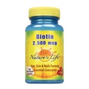 Natura 's Life Biotin 2500mcg Biotin 124; Zdrowe włosy, Skóra, Nail & Metabolizm Wsparcie 124; NieGMO 124; 100 Kapsułki roślinne