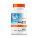 Lekarze Najlepszy Wegan DHA z Algae, Wspiera zdrowie mózgu i układu krążenia, Non-GMO, Gluten Free, Soy Free, Wegan 60 Veggie Softgels