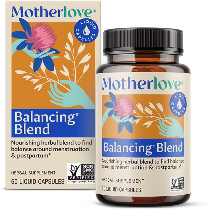Mieszanka matczyna do balansowania (60 płynnych czapek) Suplement ziołowy na okres & Postpartum Hormonal Health - Nie-GMO, Zioła organiczne, Wegan, Kosher