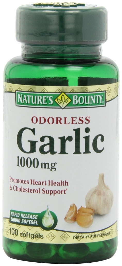 Naturalny ekstrakt z czosnku Bounty 1000 mg, 100 Softgels szybkiego uwalniania (opakowanie po 6)