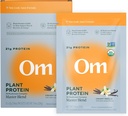 Om Master Blend Vegan Protein Powder, Vanilla, 21g białka roślinnego - Organic Mushroom Supplement z 10 Mushroom Complex, Ashwagandha, BCAA i witaminy B12 - Pojedyncza Serve (10 Count)