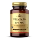 Solgar Witamina B2 (Riboflavin) 100mg, 100 Kapsułki roślinne - Metabolizm energii, Zdrowy system nerwowy - Non-GMO, Wegan, Gluten Free, Beztłuszczowe, Koszerna - 100 Sługi