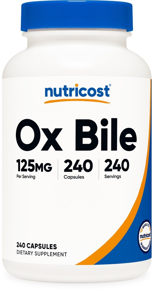 Nutricost Ox Bile kapsułki 125mg, 240 kapsułki - Non-GMO