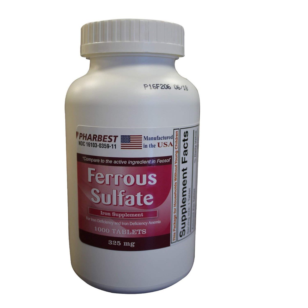 Siarczan żelaza 325 mg tabletki, 1000 sztuk