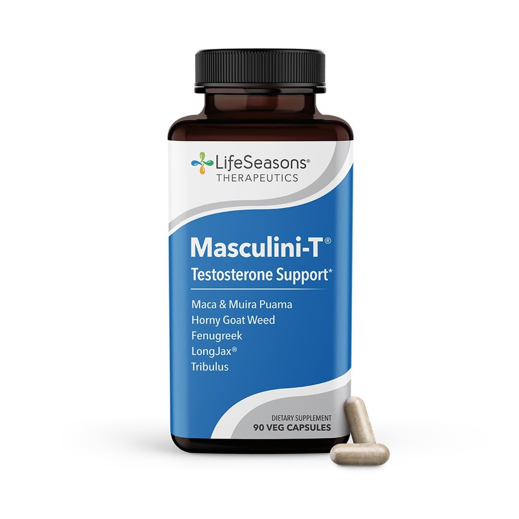LifeSeasons Masculini- T - Testosteron Supplement - Poprawia mentalne i fizyczne aspekty sprawności seksualnej i atletycznej - wspomaga normalne funkcje erekcji - Popraw Libido - 90 Kapsułki