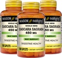 Mason Natural Cascara Sagrada 450 mg, Herbal Supplement for Normal Digestive Function Support, 100 Caplets (Opakowanie po 3)