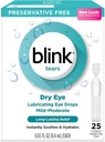 Blink Łzy smarujące krople do oczu Lekkie suche oko, 25 Licznik - 0,01 oz (4 opakowania)