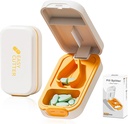 Mały Cutter Pill, Splitter do małych pigułek, blokada bezpieczeństwa, Easy Open Close, Profesjonalne (Biała pomarańcza)