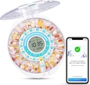 Zoksi Upgrade Bluetooth Smart Automatic Pill Dispenser, Electronic Medicine Dispenser dla osób w podeszłym wieku, 28 Compations Medicine Organizer with Sound / Light / App Alarm (czy operacja wideo poniżej)