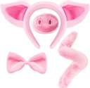 Spooktacular Creations Pink Pig Dalmacji Kostium Zestaw z uszami Tail i Bow Tie, Kostium zwierząt Akcesoria dla Unisex