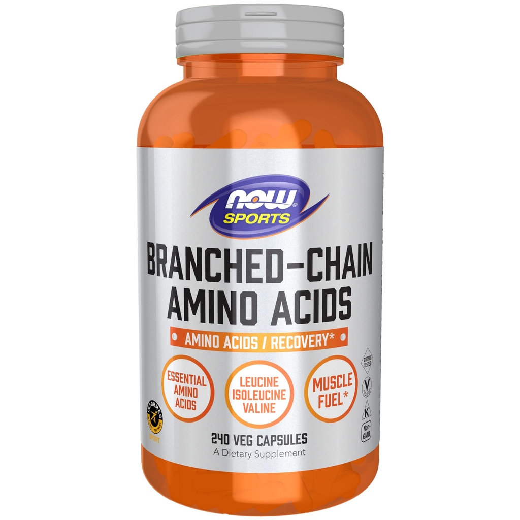NOW Foods Sports Nutrition, Branched Chain Amino Acids, With Leucine, Isoleucine and Valine, 240 Veg Capsules