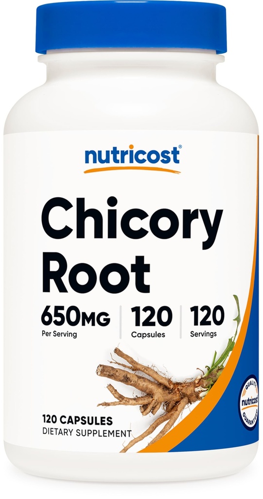 Nutricost Chicory Root 650mg na kapsułkę - 120 Kapsułek opartych na plancie, Nie-GMO, Gluten Free