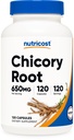 Nutricost Chicory Root 650mg na kapsułkę - 120 Kapsułek opartych na plancie, Nie-GMO, Gluten Free