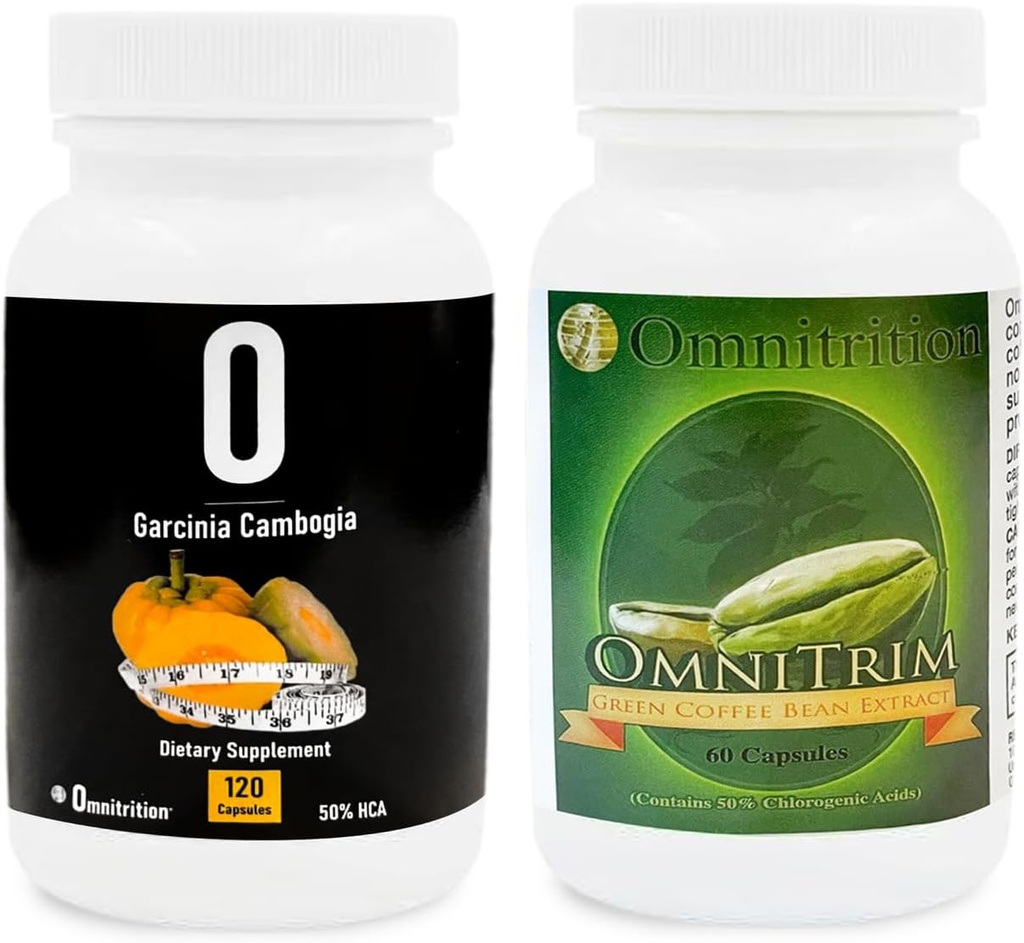 Zestaw suplementów do omnitrycji: ekstrakt z zielonej fasoli (60 kapsułek) i Garcinia Cambogia (120 kapsułek wegetariańskich) 124; antyoksydant- bogaty w witalność 124; czysta formuła, brak dodatków