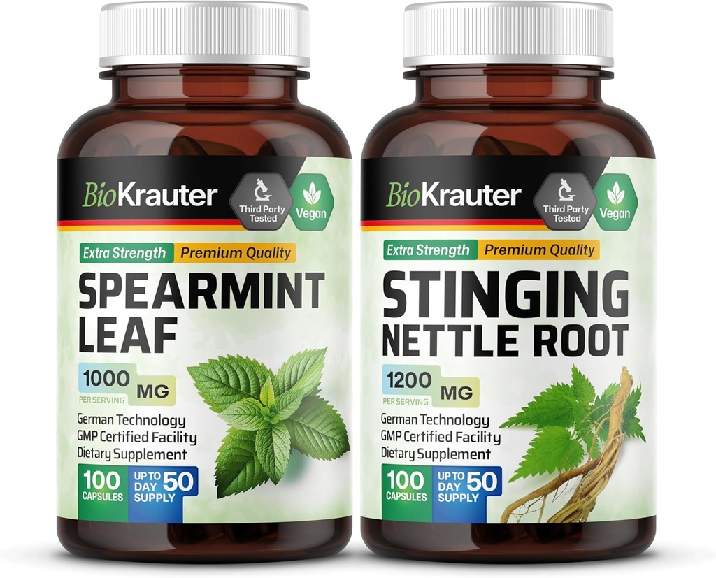 BIO KRAUTER Spearmint 100 Kapsułki i Stinging Nettle 100 Kapsułki