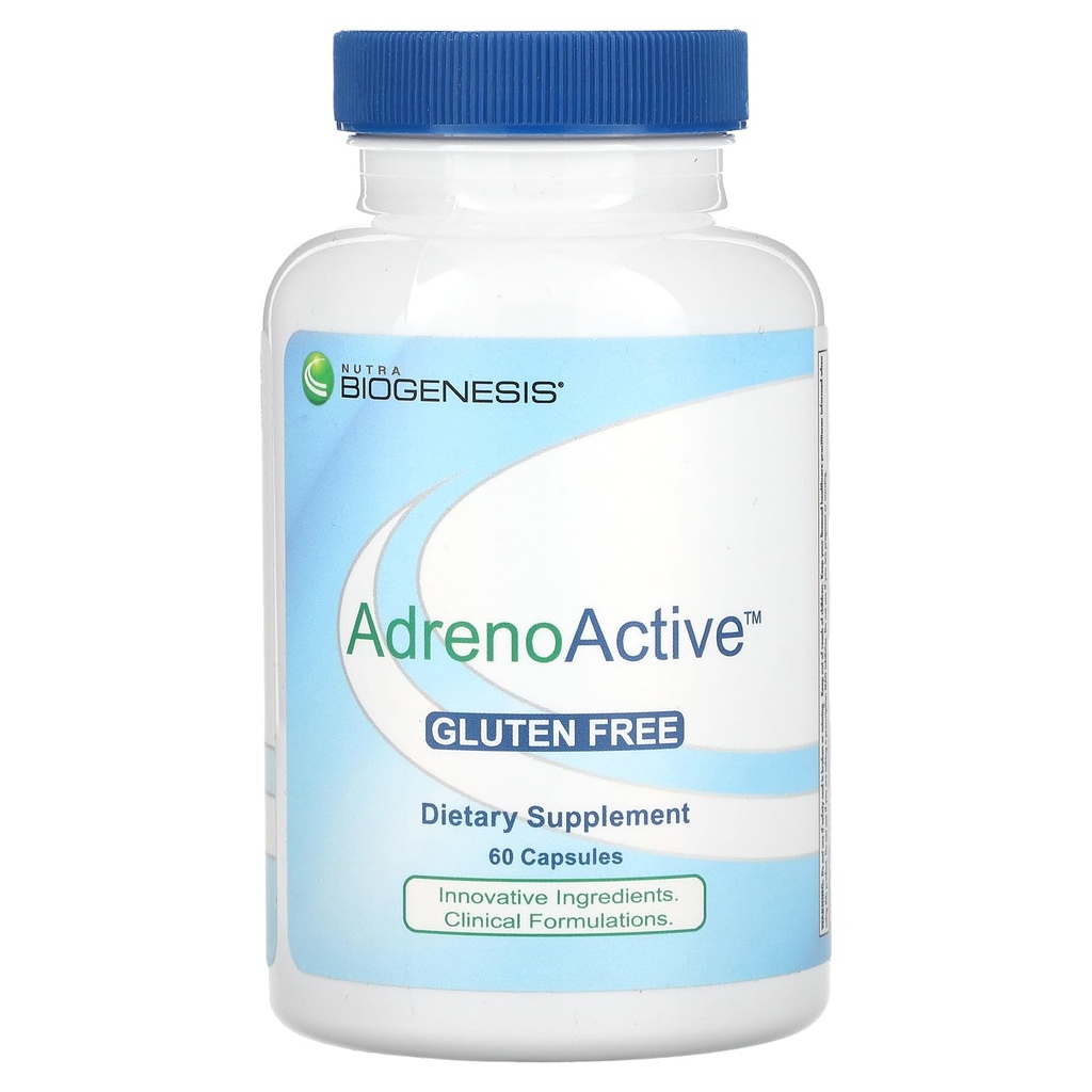Nutra BioGenesis AdrenoActive - Pomaga wspierać zdrową reakcję na stres - Gluten Free - 60 kapsułek