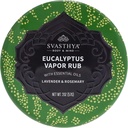 Svasthya Body & Mind Eucalyptus Vapor Rub - Otwiera przejścia nosowe i nawilża skórę, kaszel, duszny nos i kongestion ulga, Olive Oil, Beeswox, Lavender, Rosemary - Made in The USA, 2oz