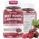 Gummy buraczane & Arginina L-, Suplementy tlenku azotu dla mężczyzn i kobiet w / Organic Beets, B1, B2, B3, B5, B6, Folate, B12 for Energy Boost & Circulation Support, Sugar Free, 60 Cts