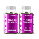 Vitamatic 2 Pack Wegan Thyroid Support Gummies z jodu & Kelp - 60 Count - Plant- based - Wsparcie energii i metabolizmu