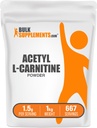BulkSupplements.com Acetyl L- Karnityna w proszku - jako ALCAR HCl, suplement karnityny - Bez glutenu, 1,5g na serwowanie, 1kg (2,2 kg) (opakowanie po 1)