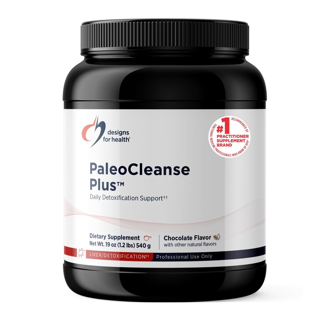 Designs for Health PaleoCleanse Plus - Detox Powder with 18g Bone Broth Protein, Antioksydant Herbs, Vitamin + Minerals - Smoothie Shake Drink Mix, Czekolada (15 Servings / 525g)