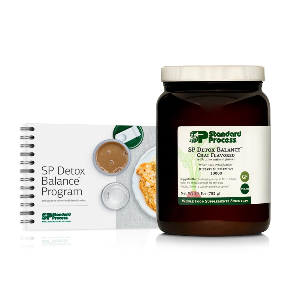 Standard Process SP Detox Balance Chai, 10- Day Program Kit - Detox Cleanse z białka grochu, Żelazko, Magnezu i Choliny - Wegan, Non-Dairy & Gluten- Free - 1 Kit
